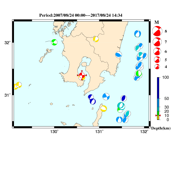 過去に起きた地震のＣＭＴ解