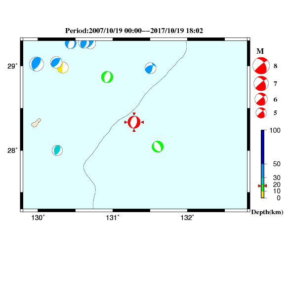 過去に起きた地震のＣＭＴ解
