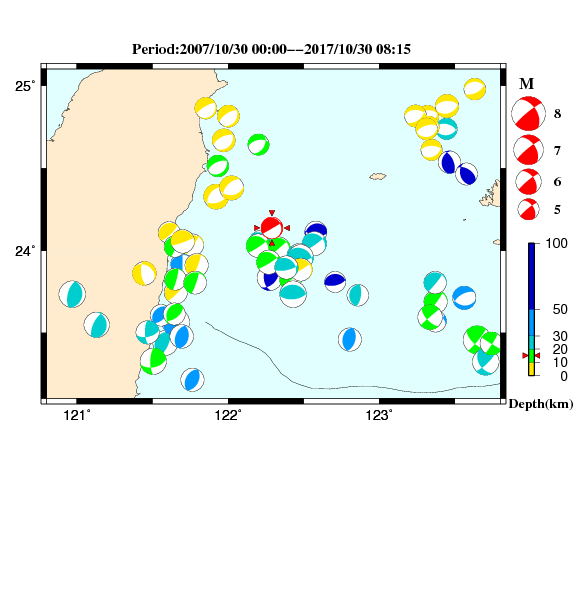 過去に起きた地震のＣＭＴ解