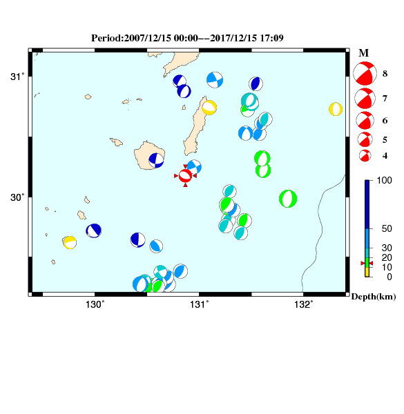 過去に起きた地震のＣＭＴ解