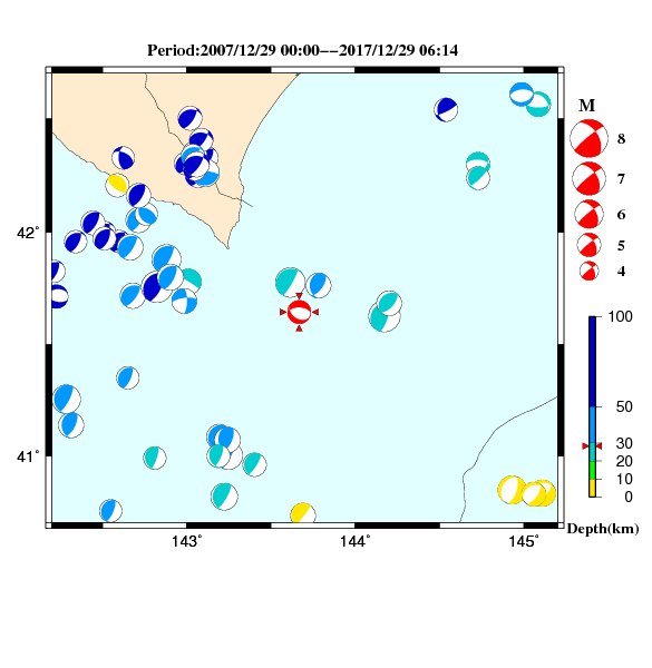 過去に起きた地震のＣＭＴ解