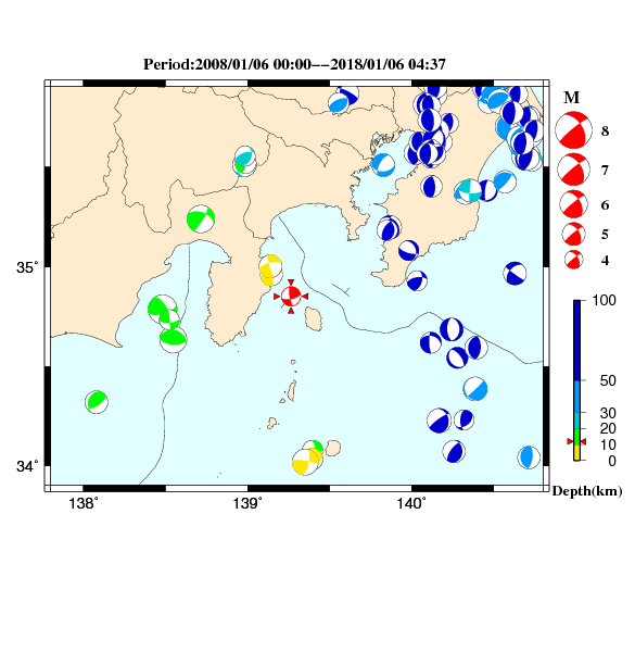 過去に起きた地震のＣＭＴ解