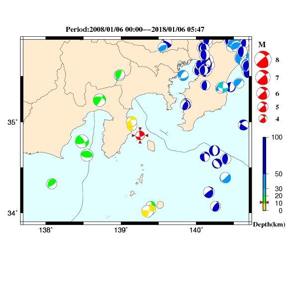 過去に起きた地震のＣＭＴ解