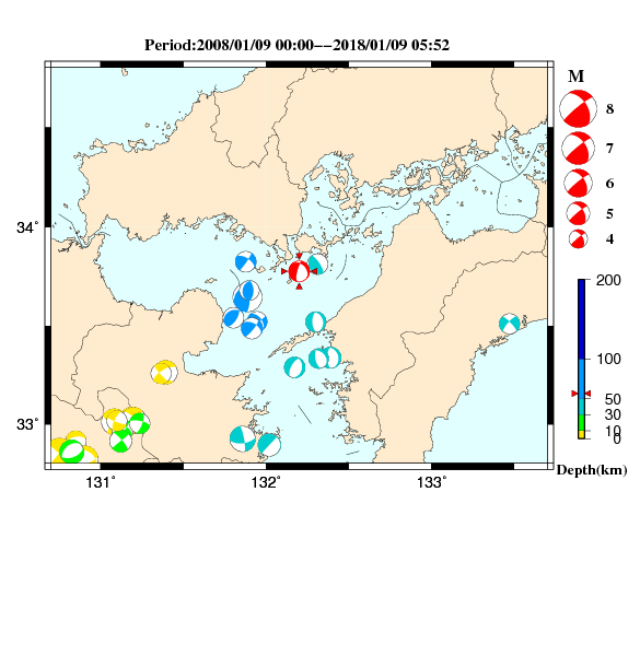 過去に起きた地震のＣＭＴ解