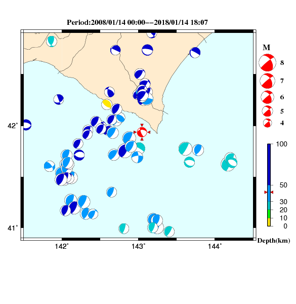 過去に起きた地震のＣＭＴ解