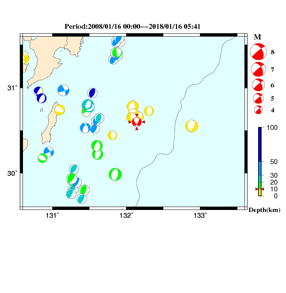 過去に起きた地震のＣＭＴ解