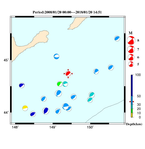 過去に起きた地震のＣＭＴ解