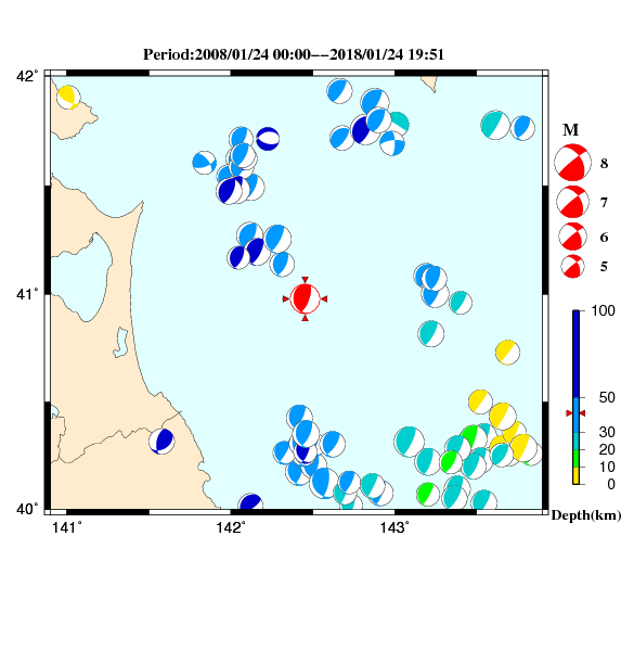 過去に起きた地震のＣＭＴ解