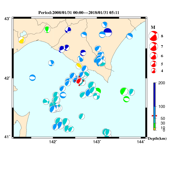 過去に起きた地震のＣＭＴ解