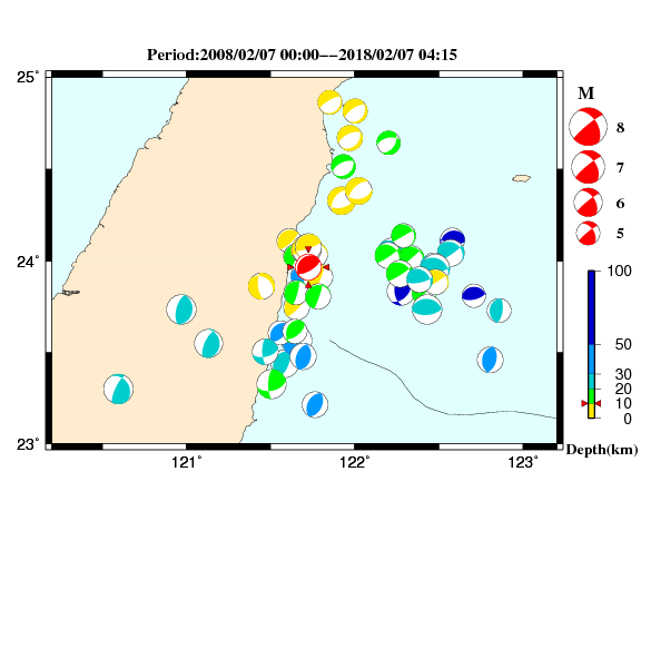 過去に起きた地震のＣＭＴ解