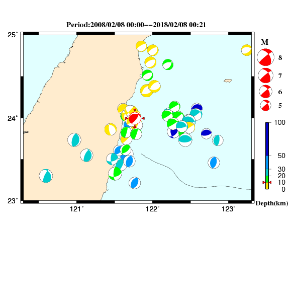過去に起きた地震のＣＭＴ解