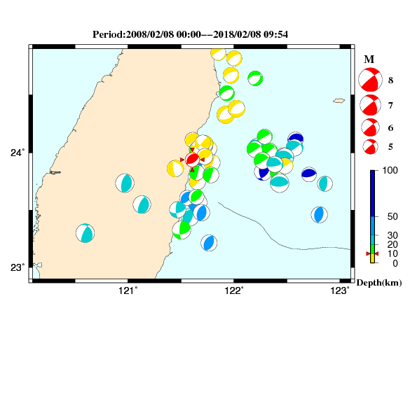 過去に起きた地震のＣＭＴ解