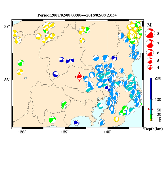 過去に起きた地震のＣＭＴ解