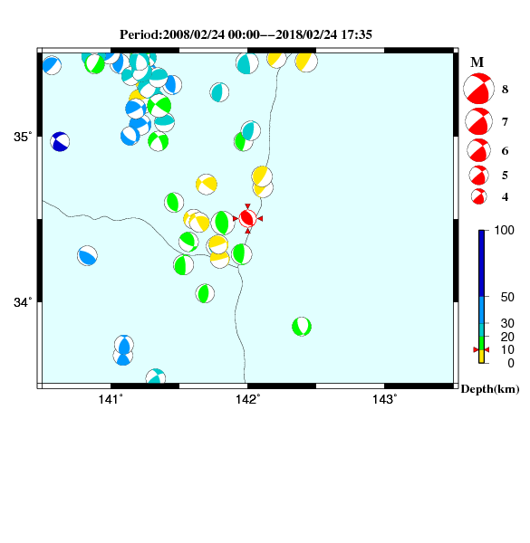 過去に起きた地震のＣＭＴ解