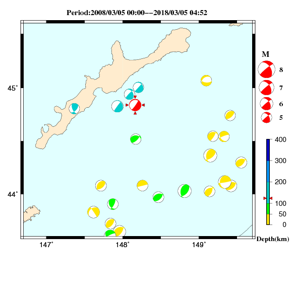 過去に起きた地震のＣＭＴ解