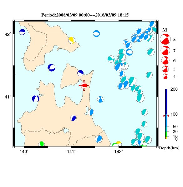 過去に起きた地震のＣＭＴ解