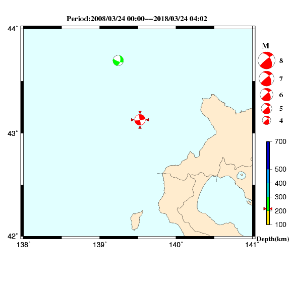 過去に起きた地震のＣＭＴ解
