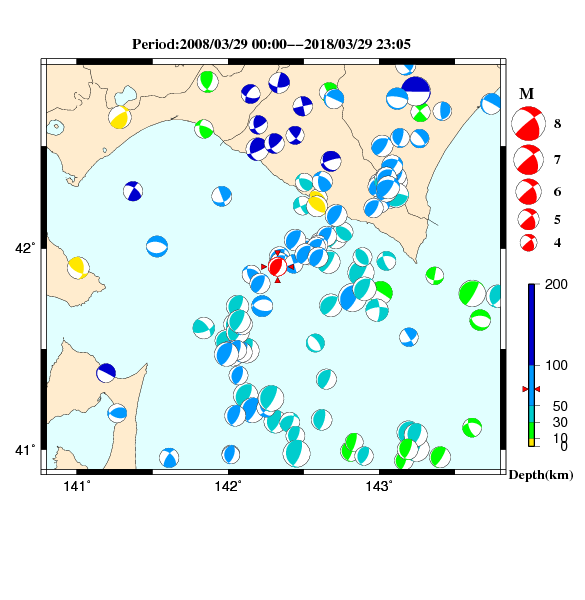 過去に起きた地震のＣＭＴ解