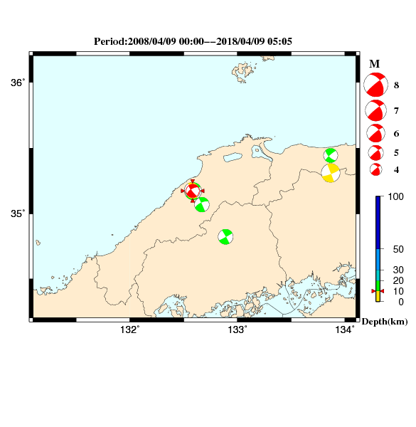 過去に起きた地震のＣＭＴ解