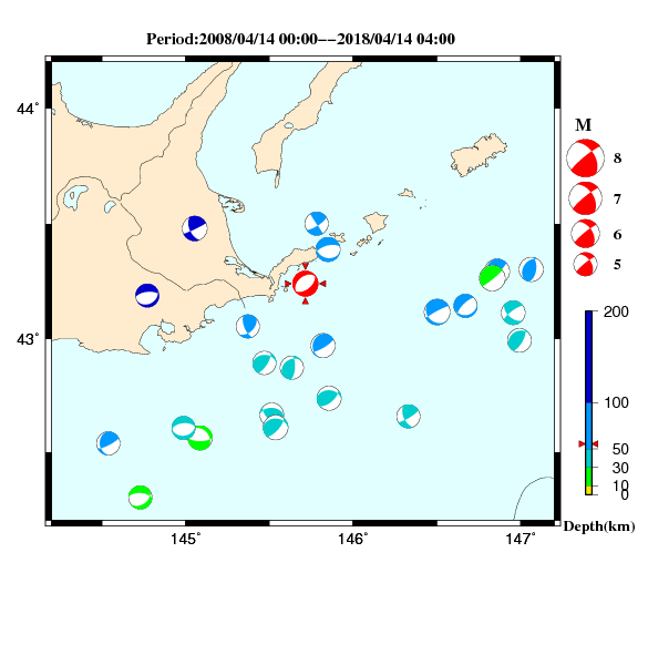 過去に起きた地震のＣＭＴ解