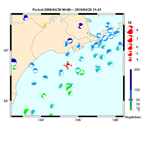 過去に起きた地震のＣＭＴ解
