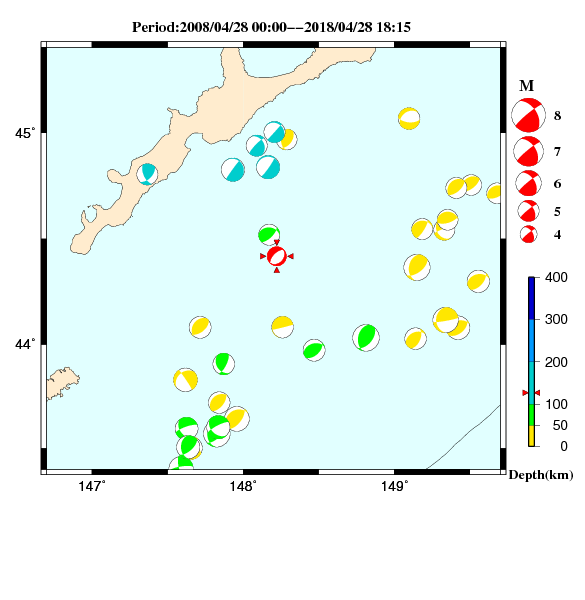 過去に起きた地震のＣＭＴ解