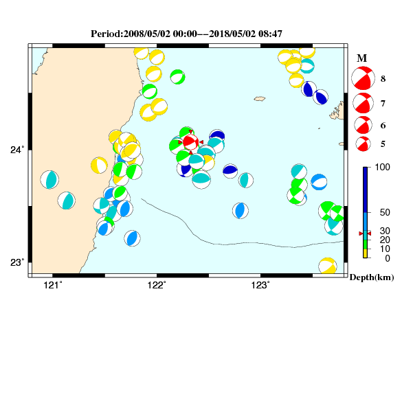 過去に起きた地震のＣＭＴ解
