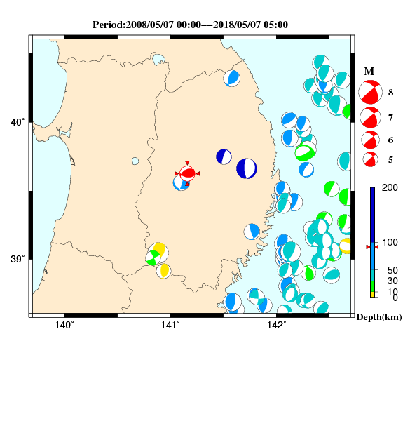 過去に起きた地震のＣＭＴ解