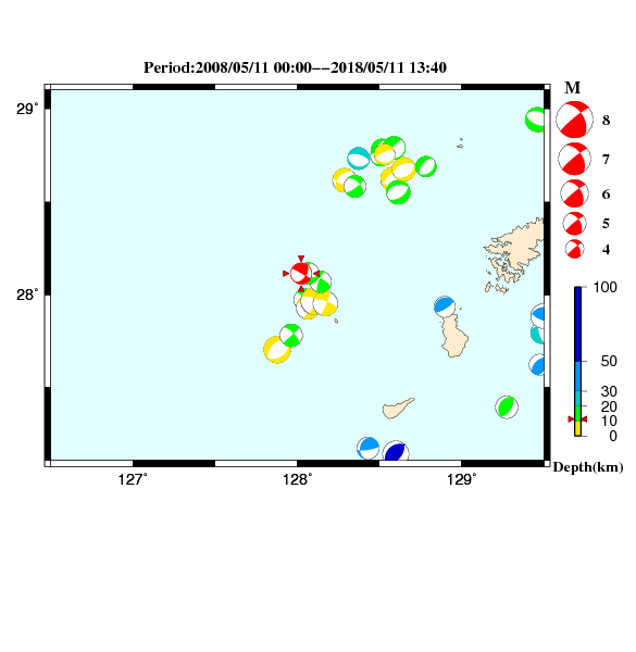 過去に起きた地震のＣＭＴ解