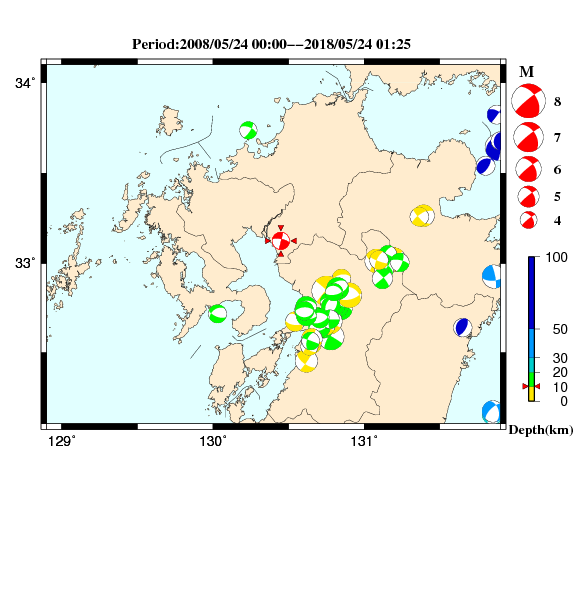 過去に起きた地震のＣＭＴ解