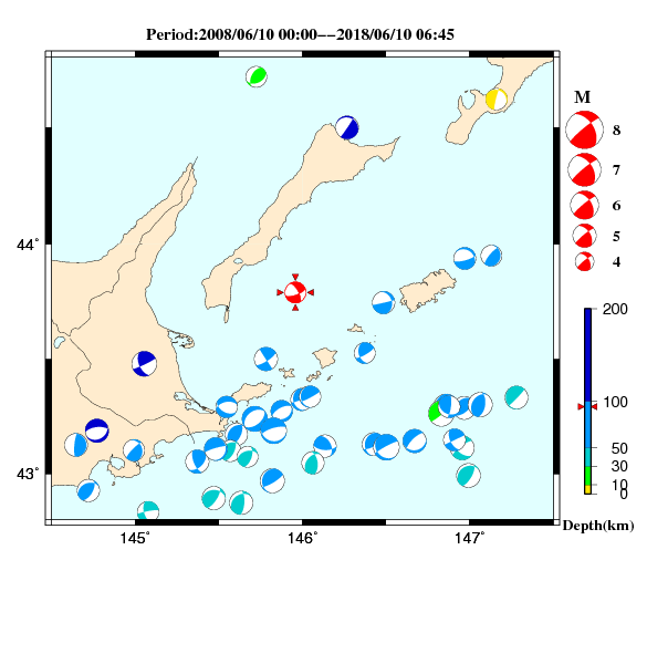 過去に起きた地震のＣＭＴ解