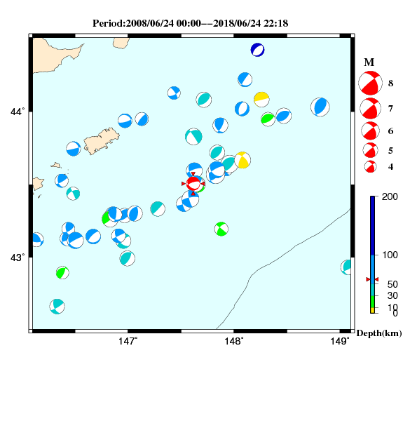 過去に起きた地震のＣＭＴ解