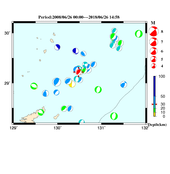 過去に起きた地震のＣＭＴ解