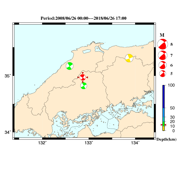 過去に起きた地震のＣＭＴ解