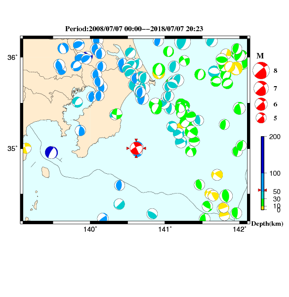 過去に起きた地震のＣＭＴ解