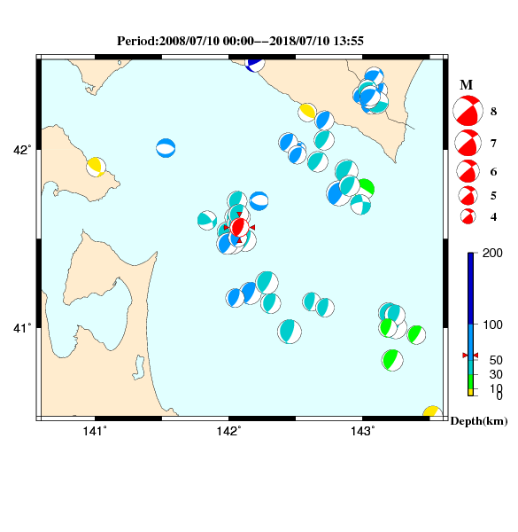過去に起きた地震のＣＭＴ解