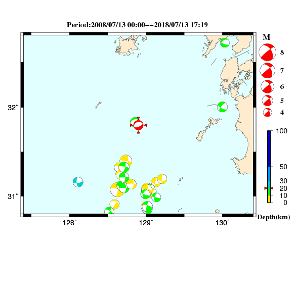 過去に起きた地震のＣＭＴ解