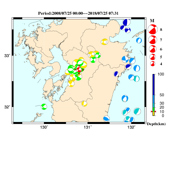 過去に起きた地震のＣＭＴ解
