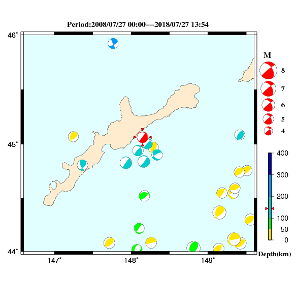 過去に起きた地震のＣＭＴ解