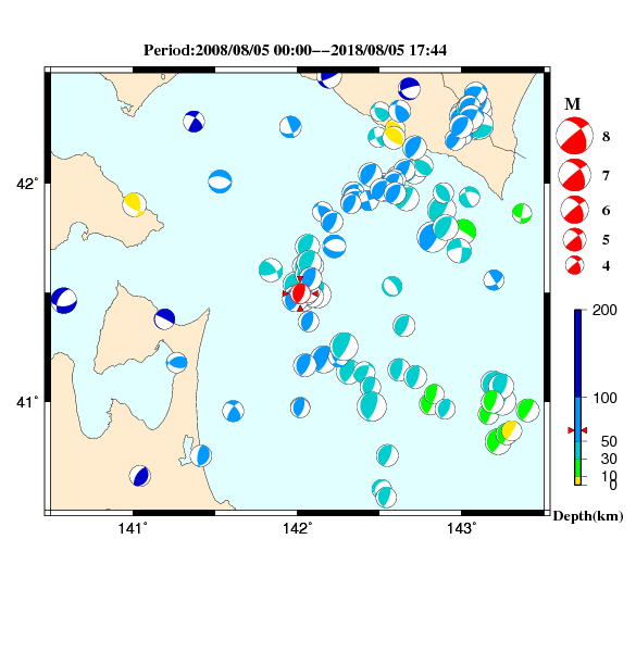 過去に起きた地震のＣＭＴ解