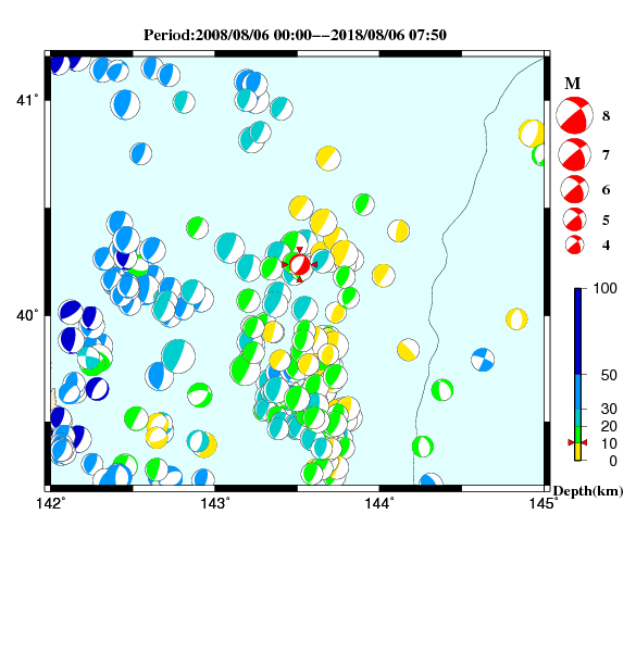 過去に起きた地震のＣＭＴ解