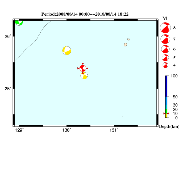 過去に起きた地震のＣＭＴ解