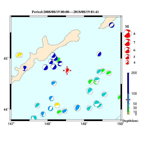 過去に起きた地震のＣＭＴ解