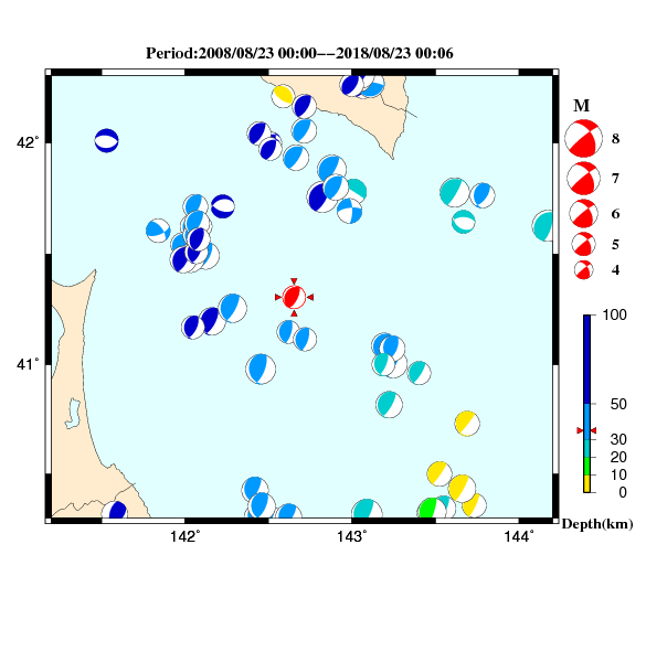 過去に起きた地震のＣＭＴ解