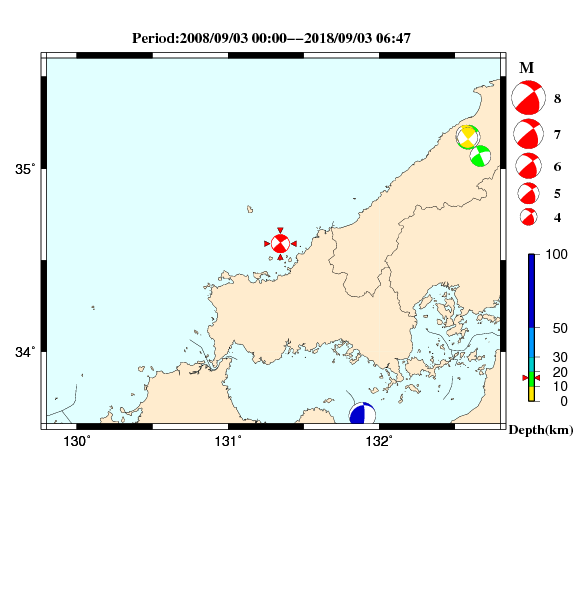 過去に起きた地震のＣＭＴ解