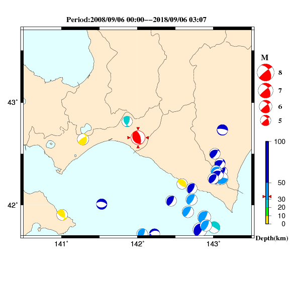 過去に起きた地震のＣＭＴ解