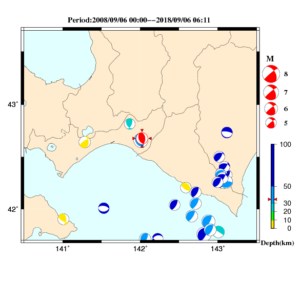 過去に起きた地震のＣＭＴ解