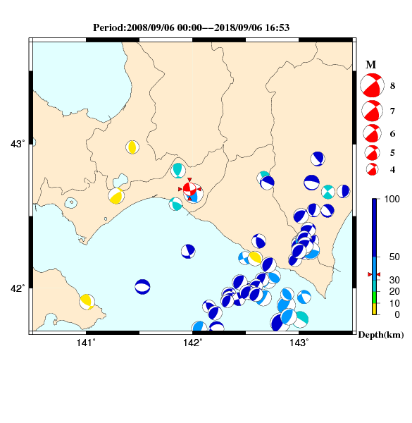 過去に起きた地震のＣＭＴ解