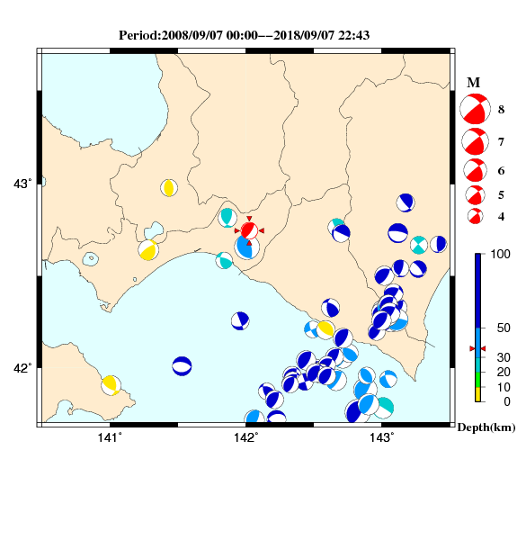 過去に起きた地震のＣＭＴ解