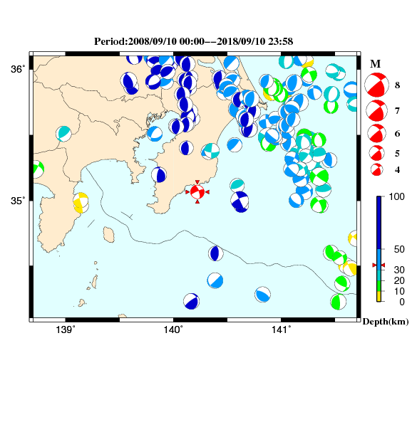 過去に起きた地震のＣＭＴ解